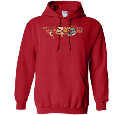 AROWANA Halloween T-shirt Skeleton Skull Vintage shirt Red