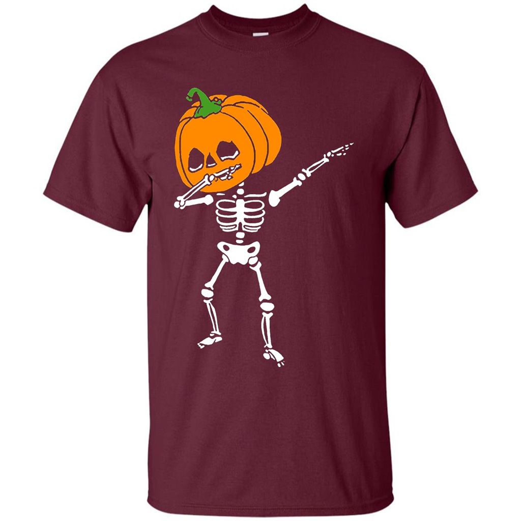 Halloween T-shirt Dabbing Skeleton T-shirt Maroon