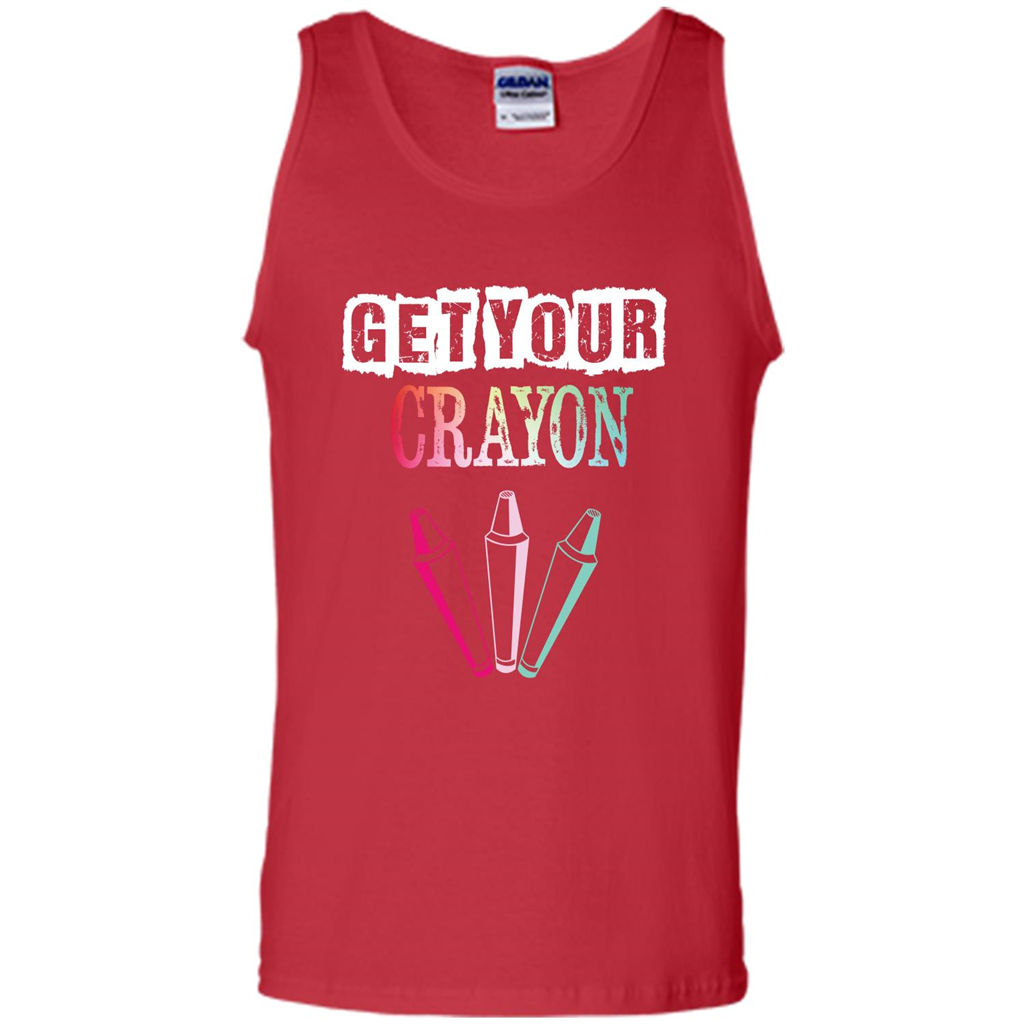 Teacher Lover T-shirt Get Your Crayon Red