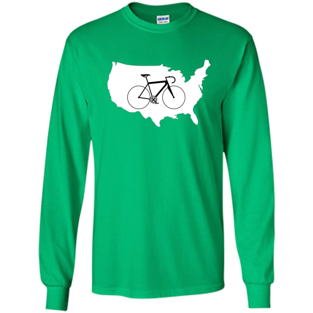 Bicycle America T-shirt USA States Road Bike Irish Green