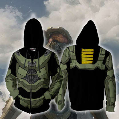 Halo Game Zip Up Hoodie Jacket 4XL