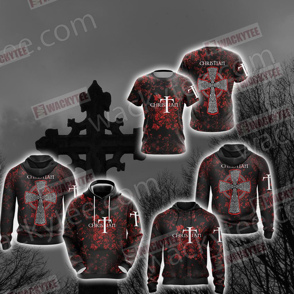 Cross Gothic Christian Unisex Zip Up Hoodie