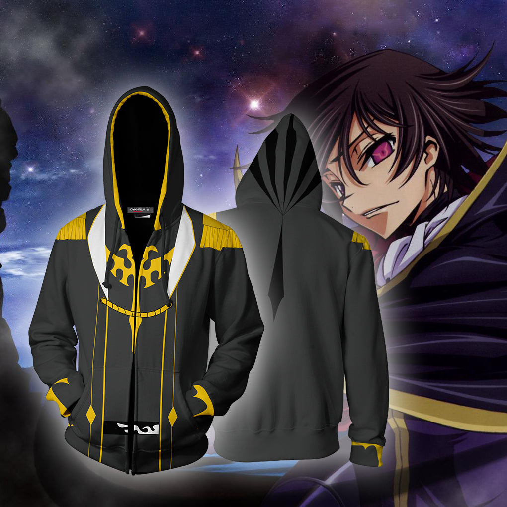 Code Geass Lelouch Lamperouge Cosplay Zip Up Hoodie Jacket 4XL