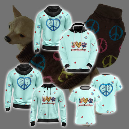 Peace Love Dogs Unisex Zip Up Hoodie