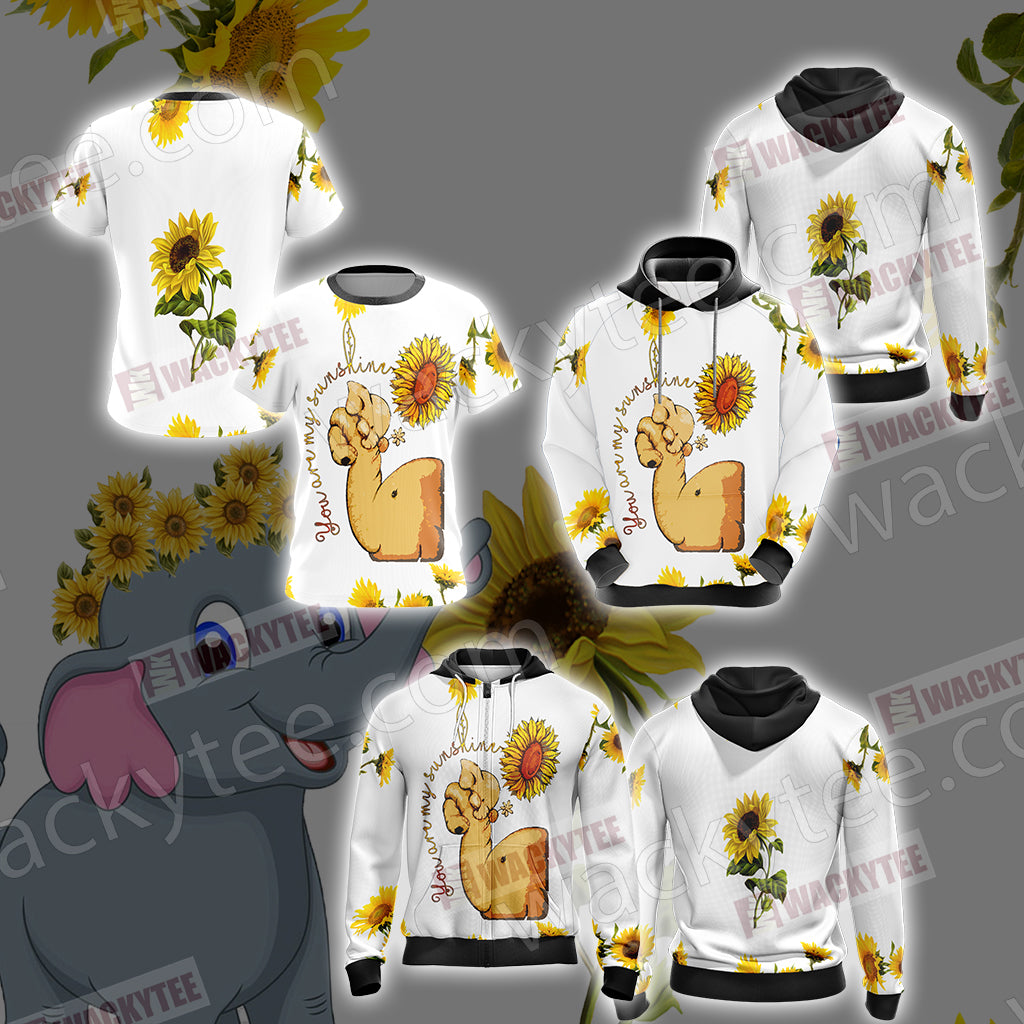 Elephant And Sunflower Unisex 3D T-shirt