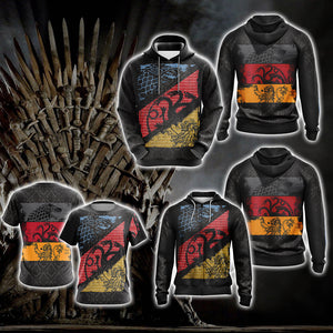 Game Of Thrones - Stark, Targaryen, Lannister Unisex Zip Up Hoodie