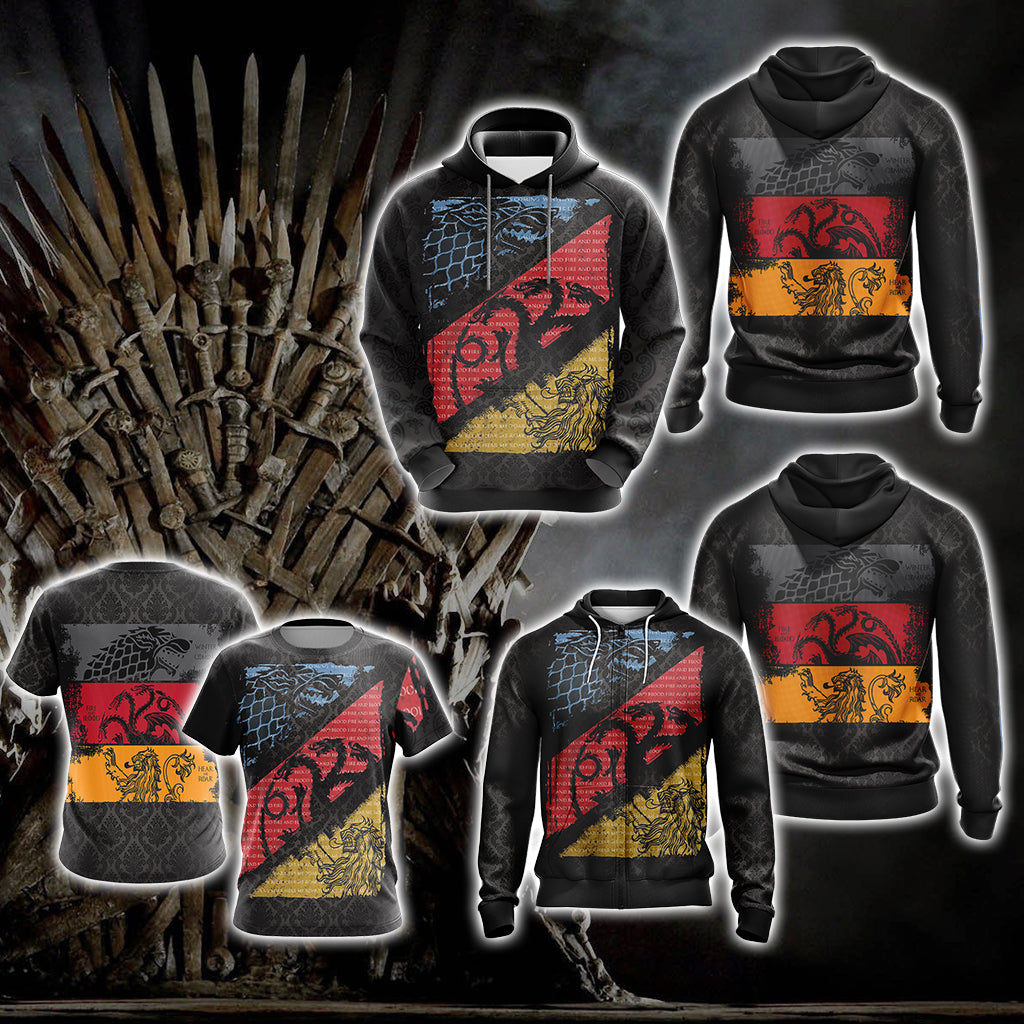 Game Of Thrones - Stark, Targaryen, Lannister Unisex 3D Hoodie