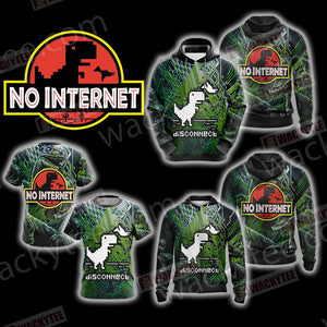 No Internet - Jurassic Park Zip Up Hoodie