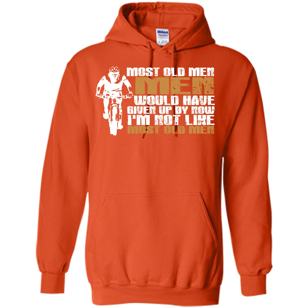 Bicycle Man T-shirt Most Old Men Would Have Given Up By Now I'm Not Like Most Old Men Orange