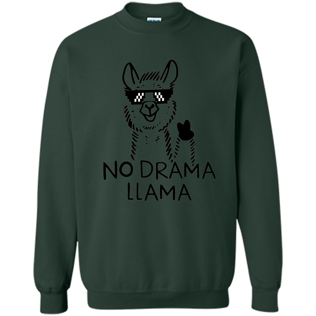Funny No Drama Llama T-shirt Forest Green