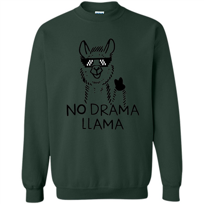 Funny No Drama Llama T-shirt Forest Green