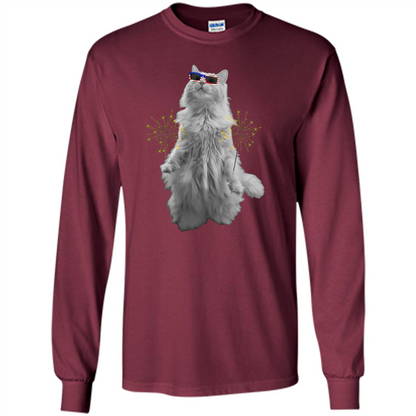 Funny Patriot Cat T-shirt Meowica Maroon