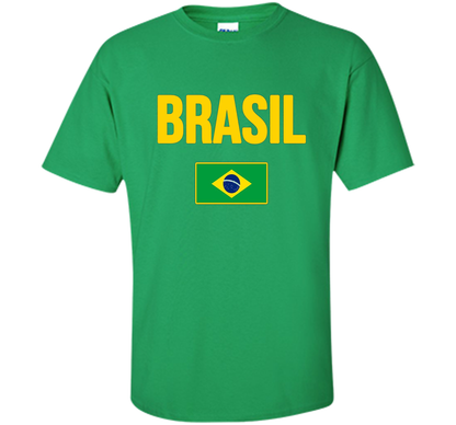 BRASIL T-shirt Brazilian National Country Flag Tee Camiseta cool shirt Irish Green