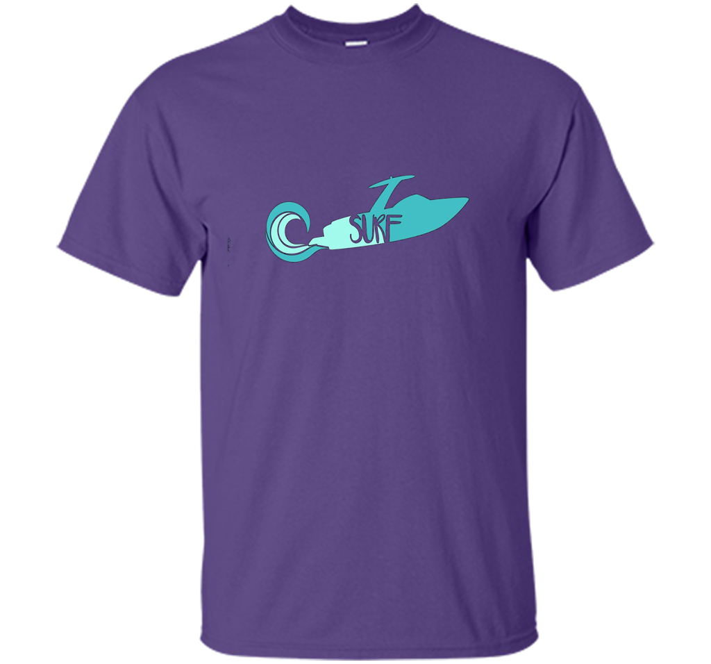 Wakesurf Boat With Retro Wave T-shirt