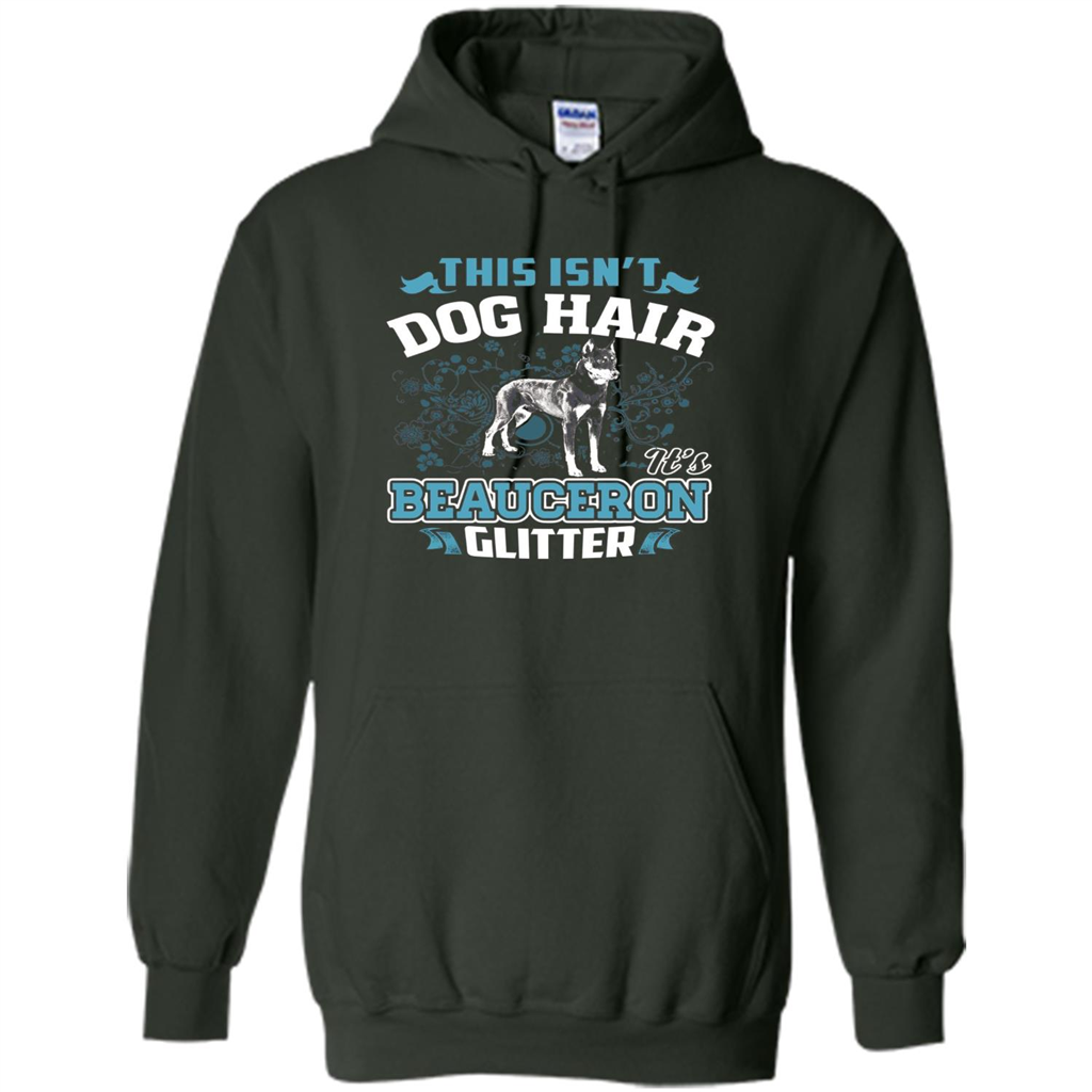 Beauceron Glitter T-shirt This Is Not Dog Hair Forest Green