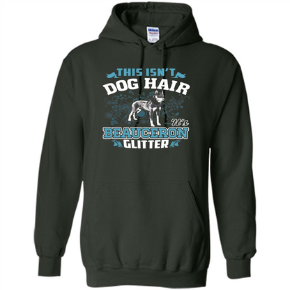 Beauceron Glitter T-shirt This Is Not Dog Hair Forest Green