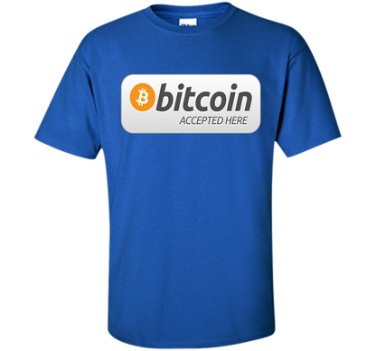 Bitcoin Accepted Here BTC Cryptocurrency T-shirt Royal