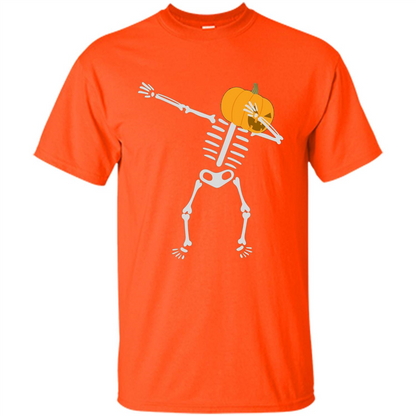 Dabbing Skeleton T-shirt Pumpkin Heat Dabbing Skeleton Orange