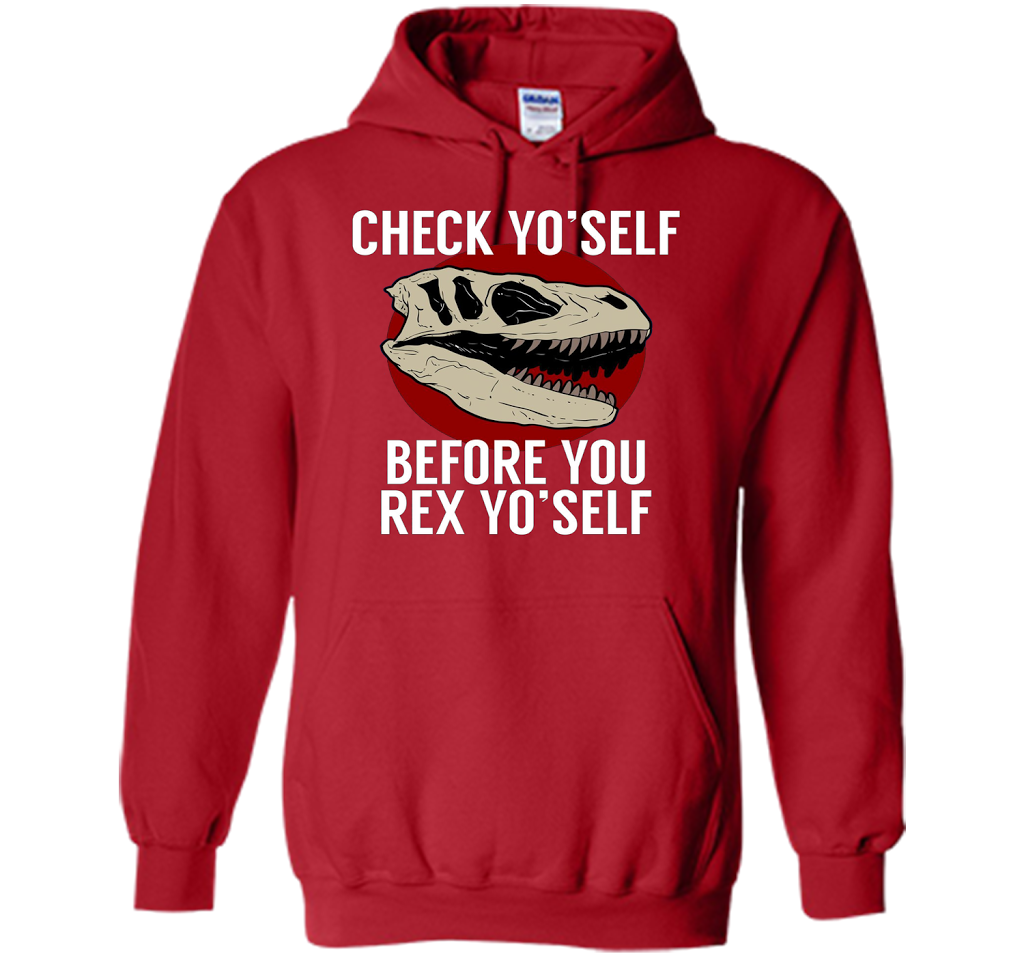 Dinosaur T-shirt Check Yo'Self Before You Rex Yo'Self T-shirt Red