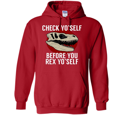 Dinosaur T-shirt Check Yo'Self Before You Rex Yo'Self T-shirt Red