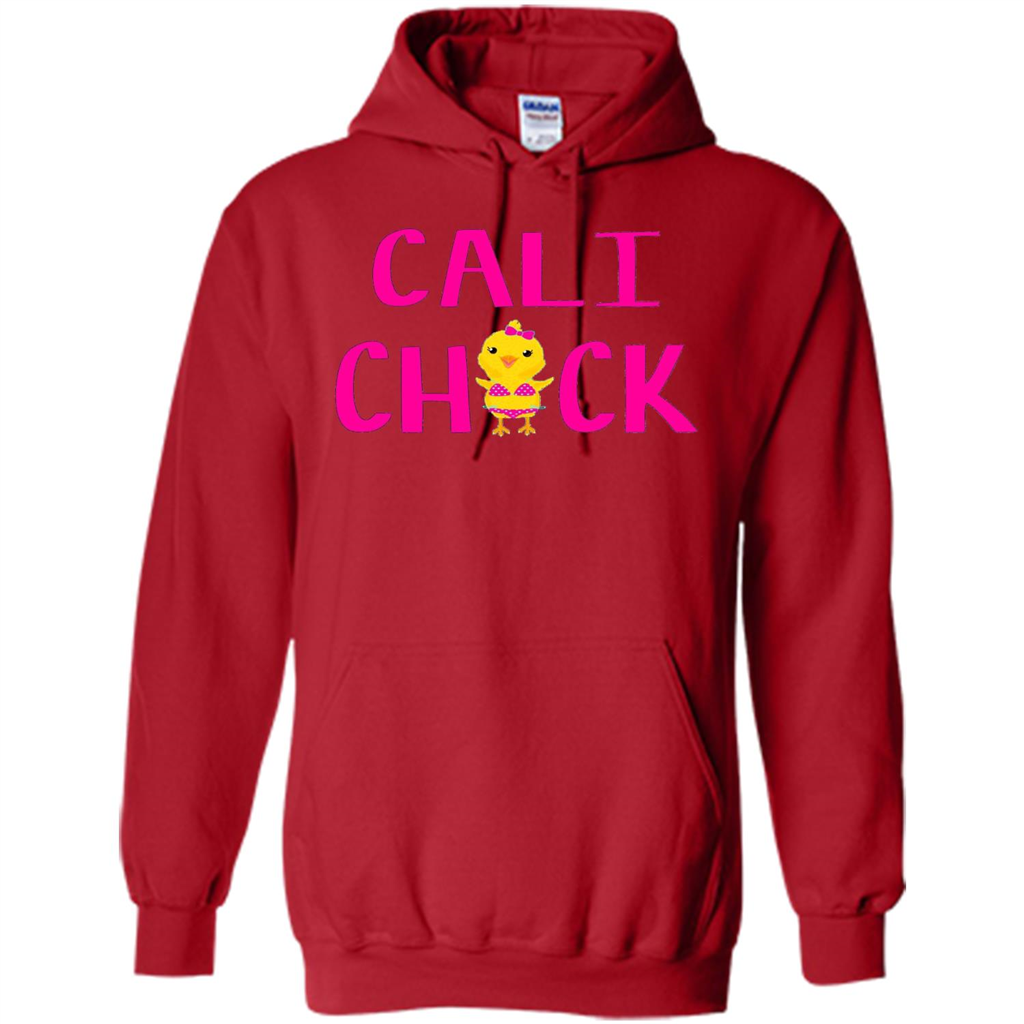 Cali Chick Cute Bikini Yellow Bird Funny T-shirt Red