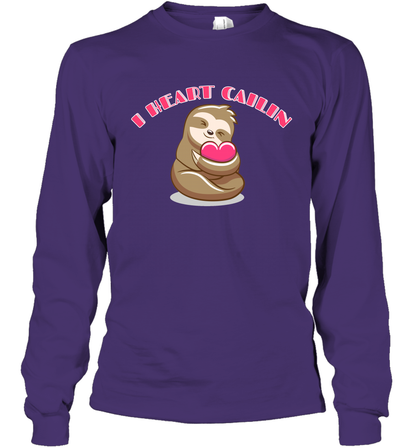 I Heart Cailin Sloth Shirt Long Sleeve T-Shirt Long Sleeve T-Shirt Purple