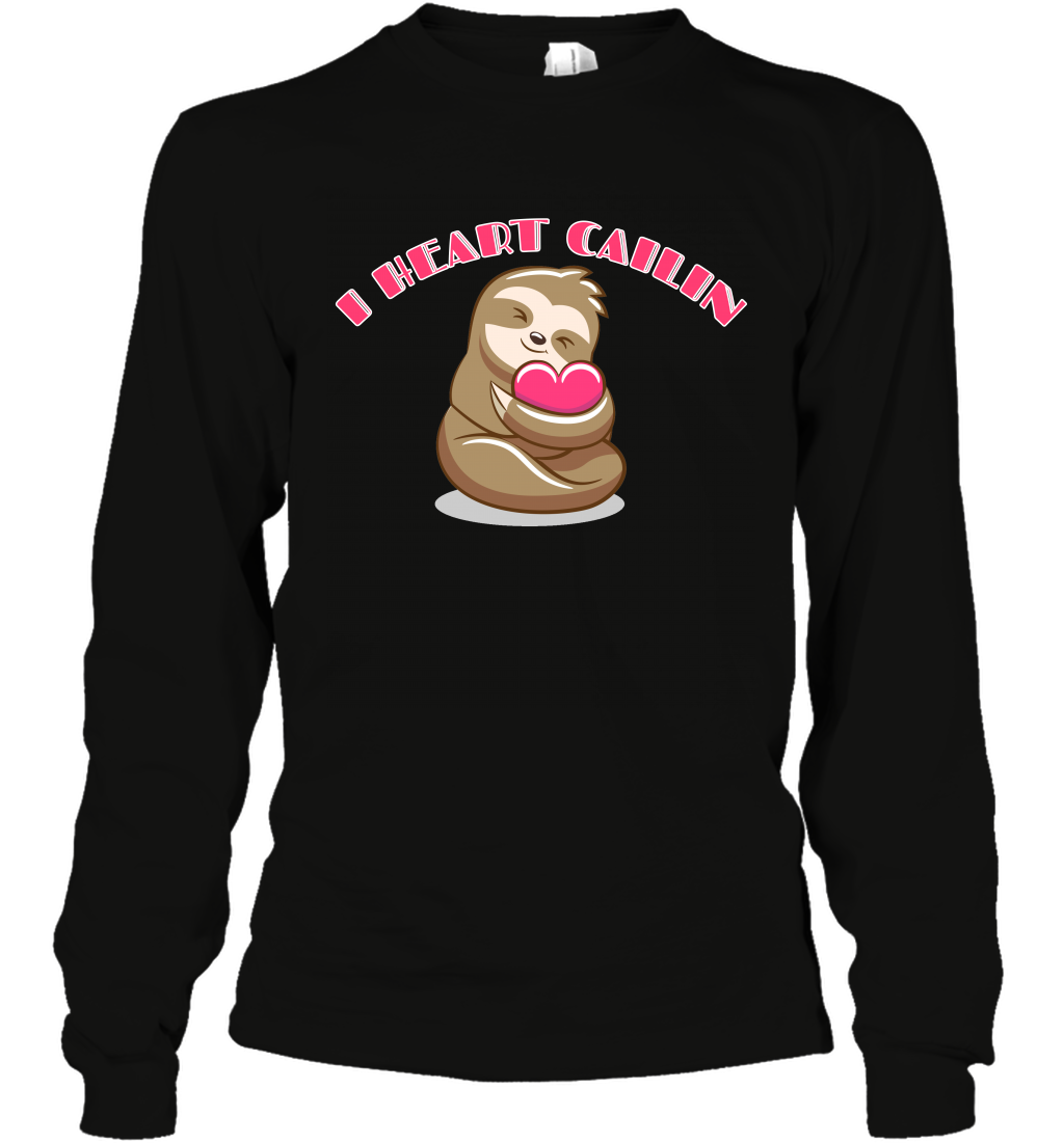 I Heart Cailin Sloth Shirt Long Sleeve T-Shirt Long Sleeve T-Shirt Black