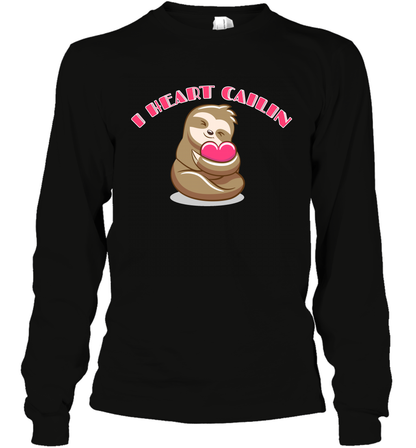 I Heart Cailin Sloth Shirt Long Sleeve T-Shirt Long Sleeve T-Shirt Black