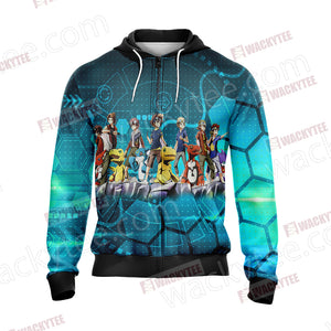 Digimon New Collection Unisex Zip Up Hoodie Jacket