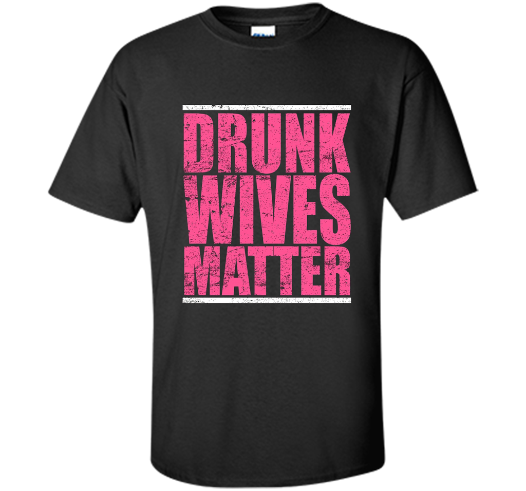 Pink Drunk Wives Matter Distressed Tshirt t-shirt Black