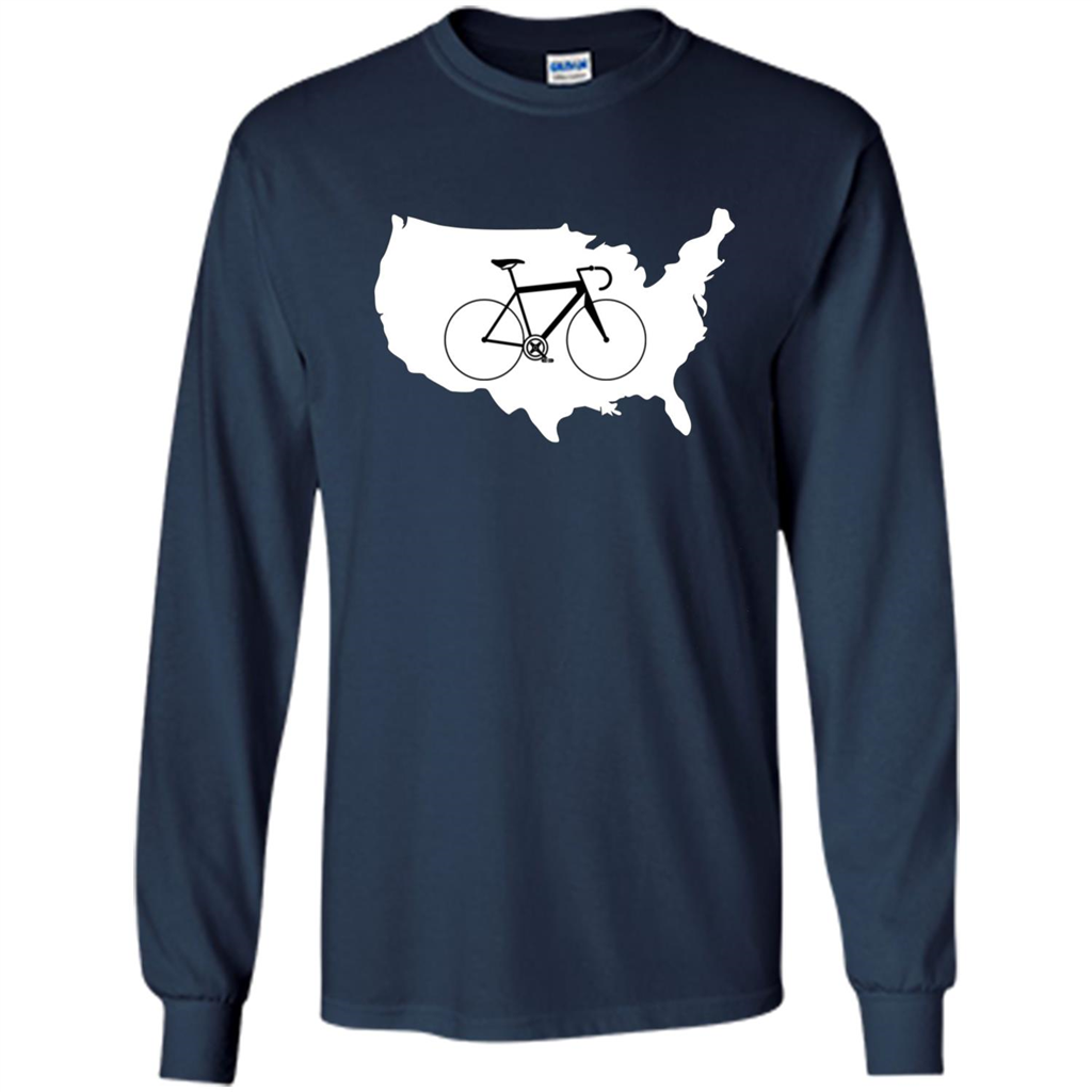 Bicycle America T-shirt USA States Road Bike Navy