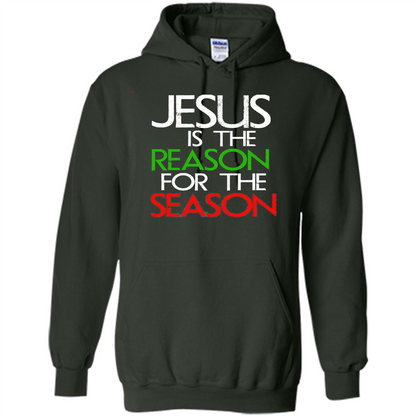 Jesus Is The Reason For The Season Christmas Christian T-Shirt Forest Green