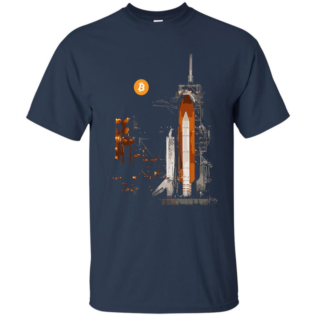 Bitcoin T-Shirt Crypto Shirt Blockchain T-shirt Moon Navy