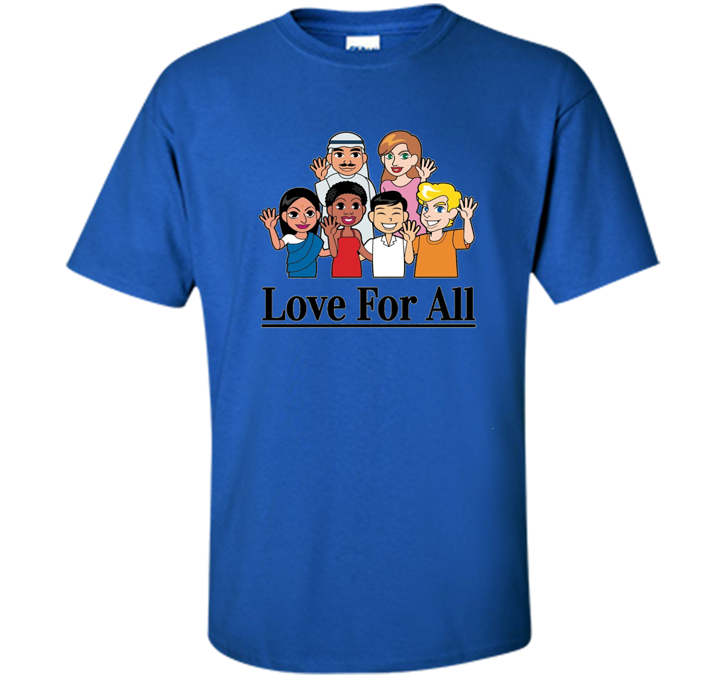 Love For All- Multicultural Race Unity Diversity T-Shirt cool shirt Royal