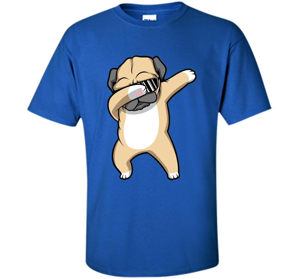 Dabbing Pug Shirt - Funny Cute Dog Dab Dance T-shirt Royal