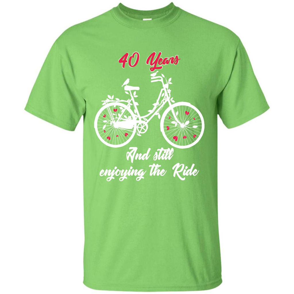 Anniversary T-shirt 40 Years And Still Enjoying The Ride Lime