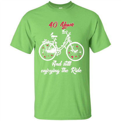Anniversary T-shirt 40 Years And Still Enjoying The Ride Lime