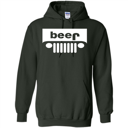 Funny Drinking T-shirt Adult Beer Jeep Forest Green