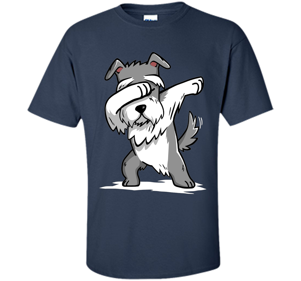 Dog T-shirt Schnauzer Dabbing T-shirt Navy
