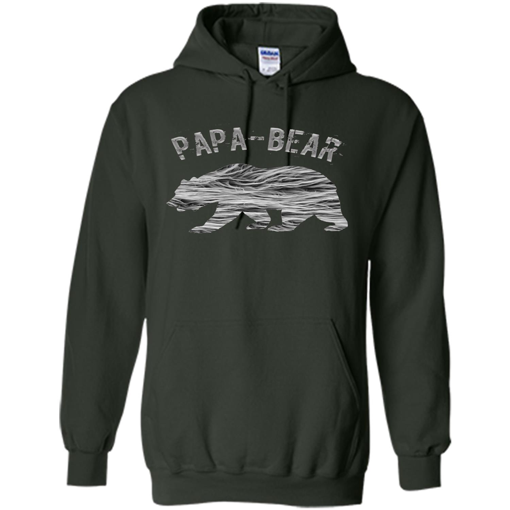 Fathers Day T-shirt Papa Bear Forest Green