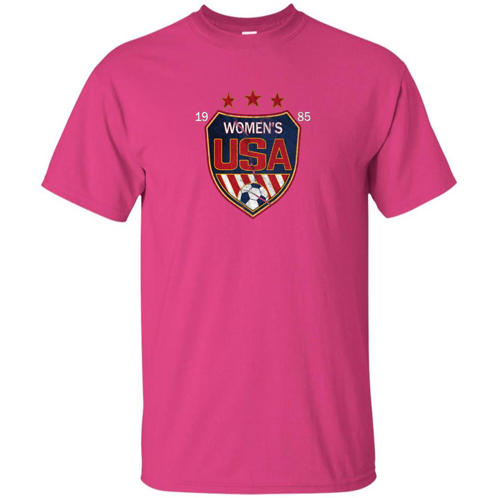 US National Woman's Soccer T-shirt USA Shield 1985 T-shirt Heliconia