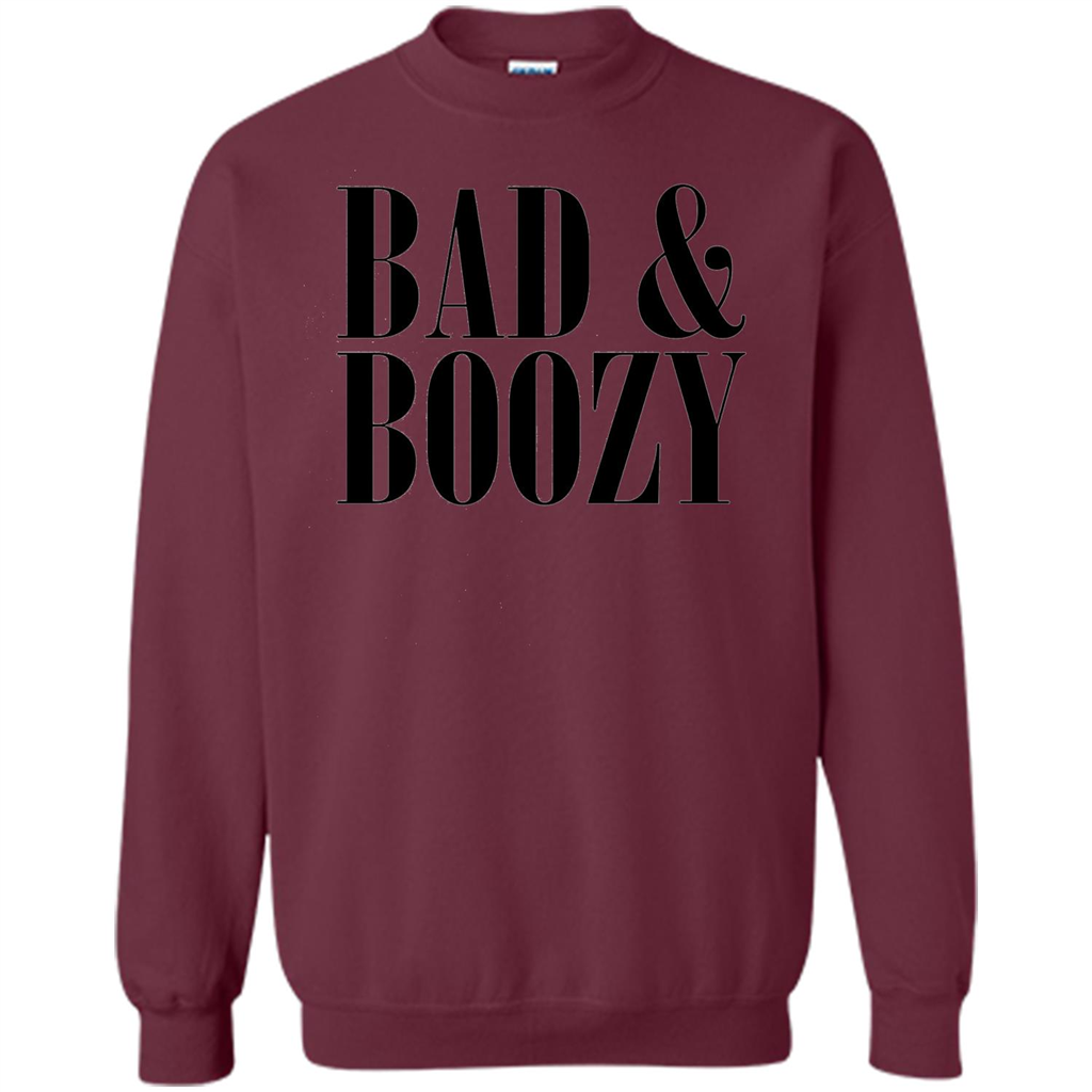 Bad And Boozy T-shirt Summer Beer Funny T-shirt Maroon