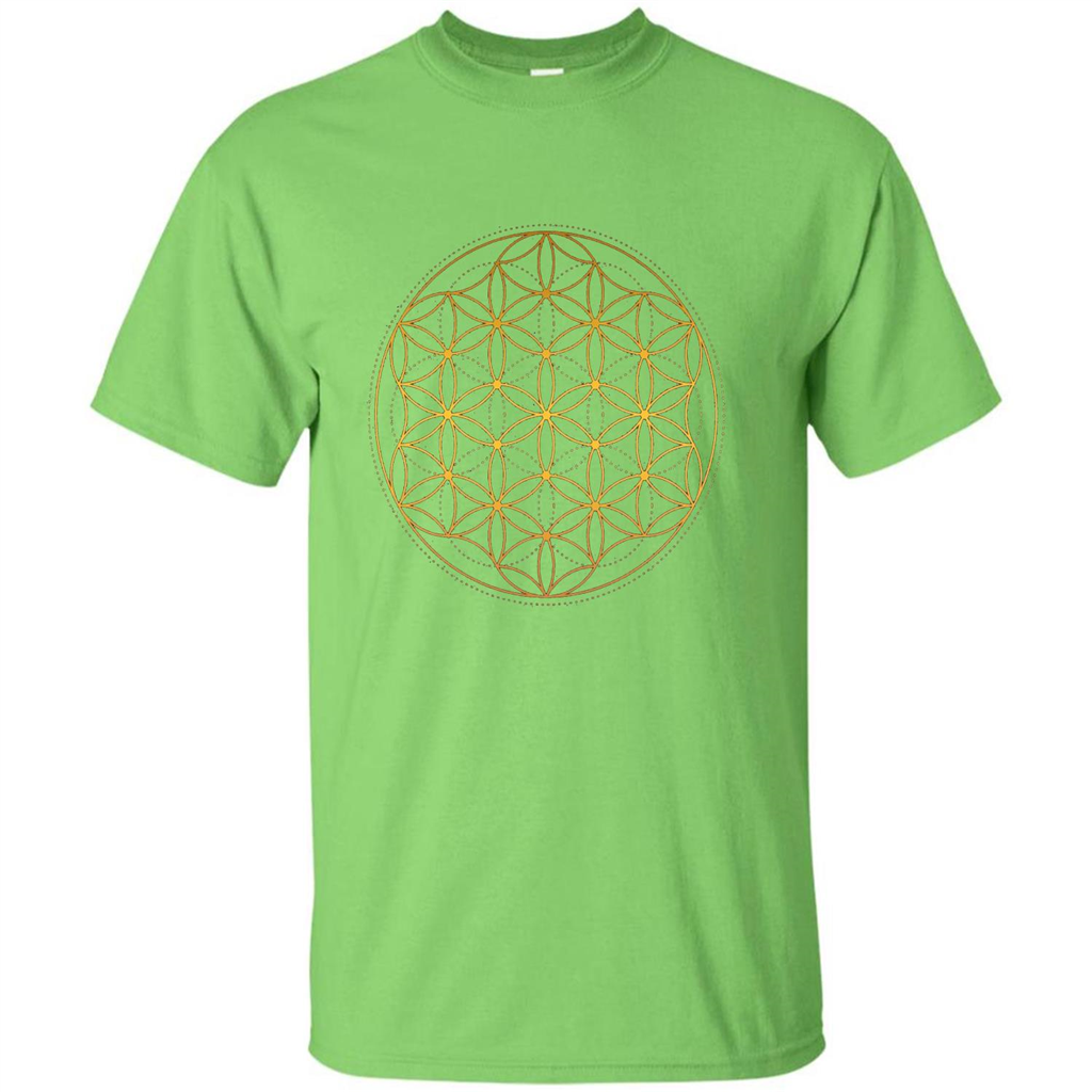 Beautiful Gold Sacred Geometry T-shirt Lime