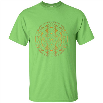 Beautiful Gold Sacred Geometry T-shirt Lime