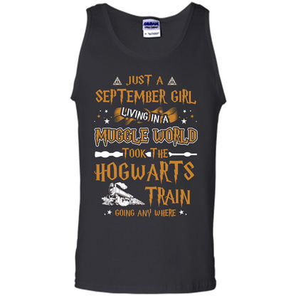Harry Potter T-shirt Just A September Girl Living In A Muggle World Royal