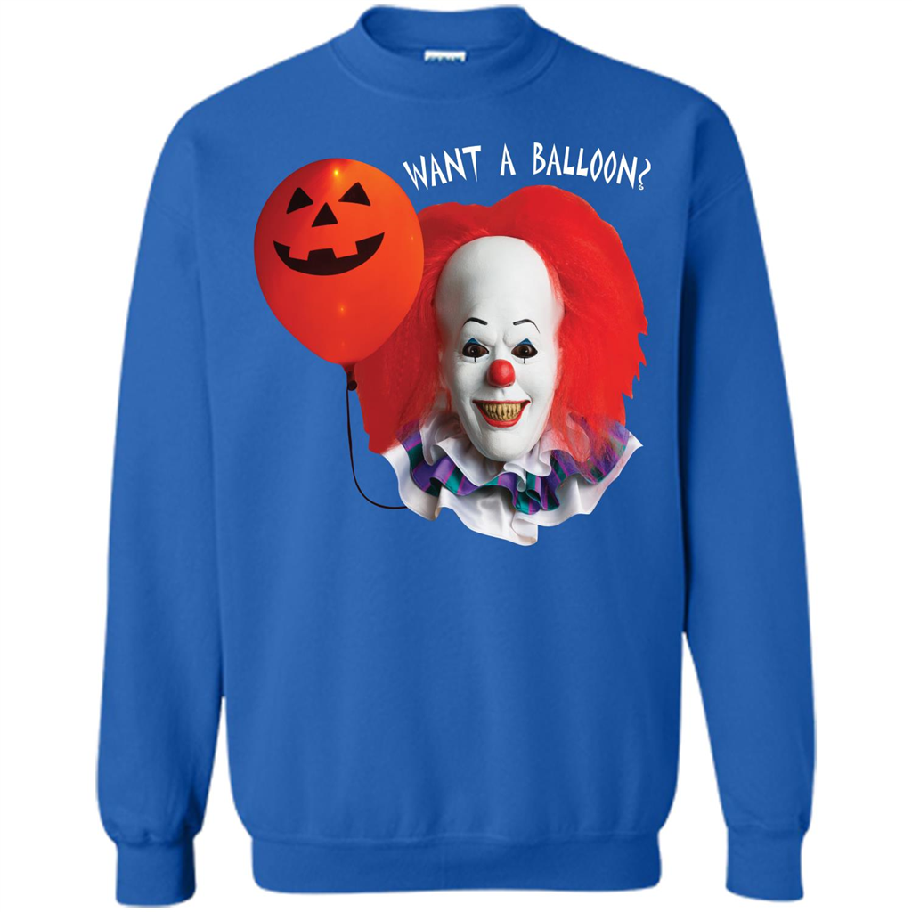 Halloween T-shirt Want A Balloon T-shirt Royal