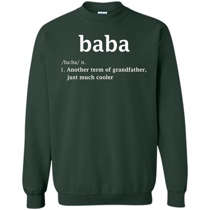 Fathers Day T-shirt Baba Definition Forest Green