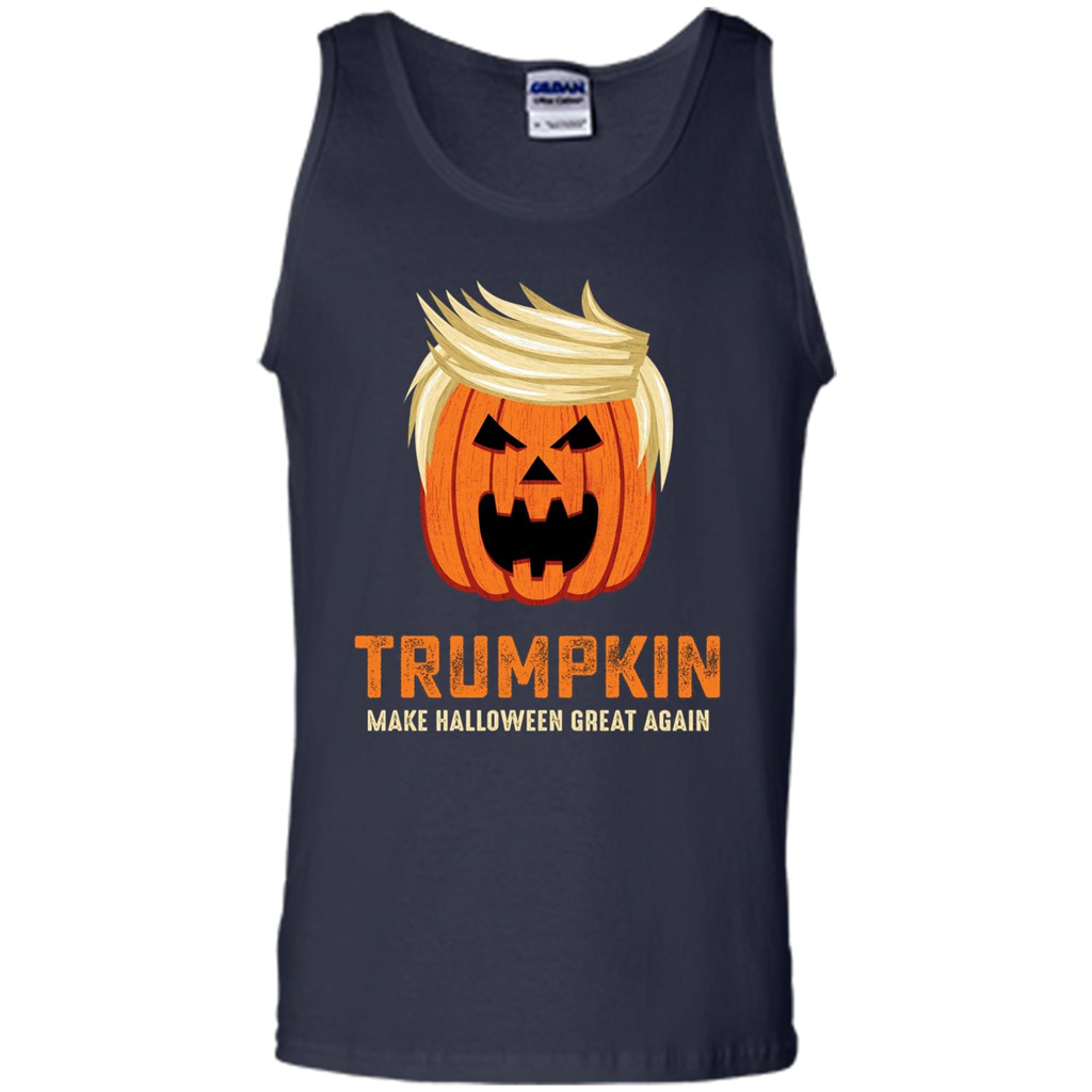 Halloween Trumpkin Funny T-Shirt Make Halloween Great Again Navy