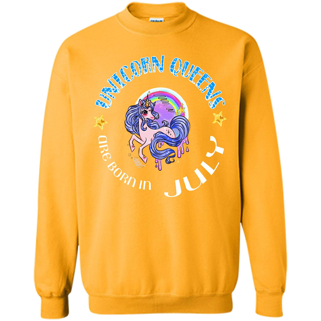 July Unicorn T-shirt Unicorn Queens Are Born July Gold