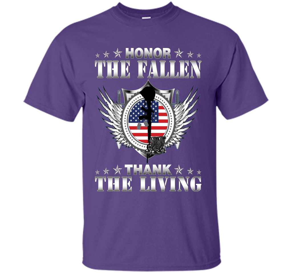 Honor The Fallen Thank The Living T-Shirt Memorial's Day t-shirt Purple